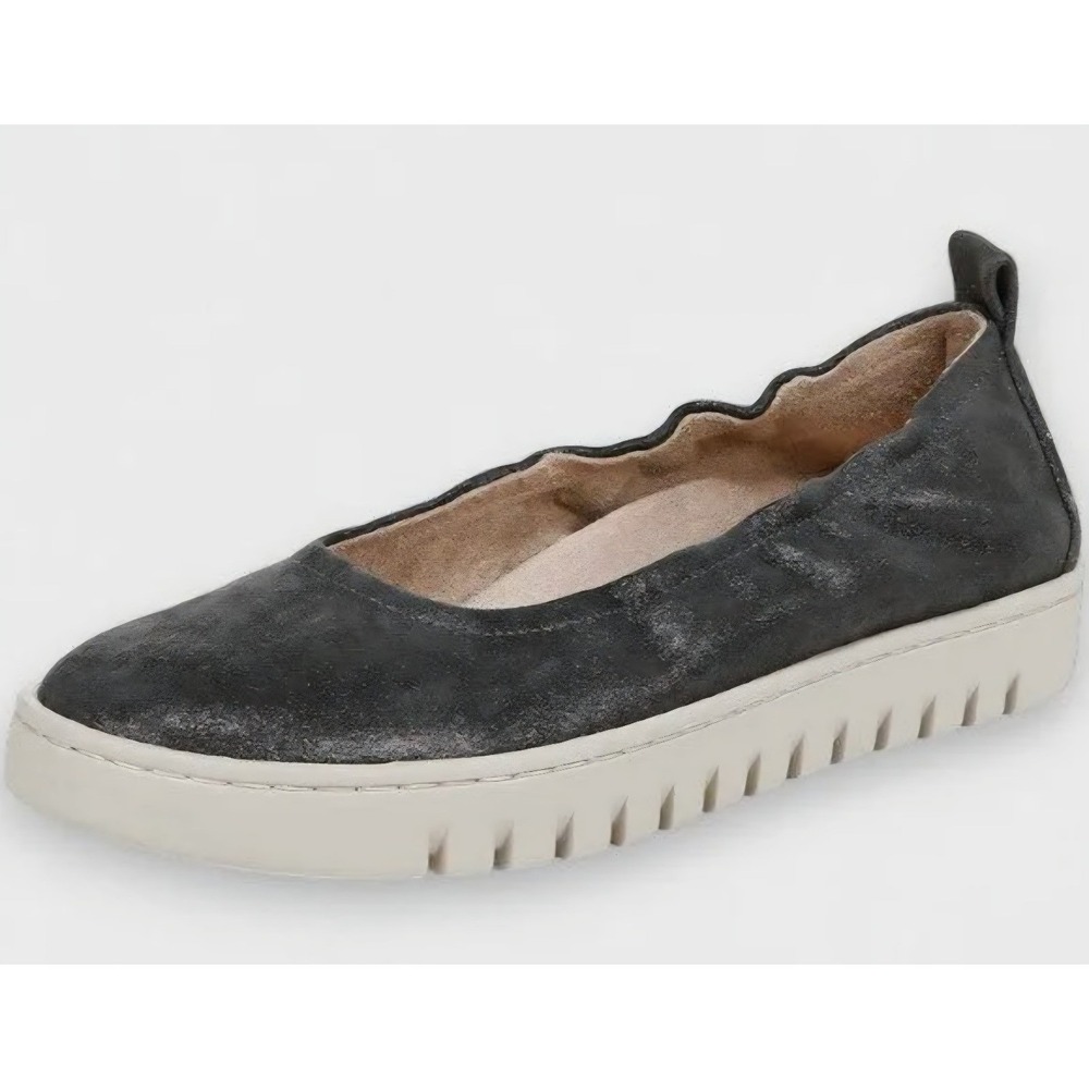 NIB Vionic Uptown Ballet Slip-On Flats - Women's Size 7.5 M -Charcoal Leather